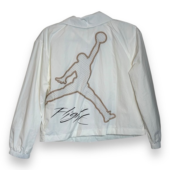 Jordan Coaches Jacket Water Resistant Snap Windbreaker Sail Girls sz L NWT $75 - Picture 1 of 10
